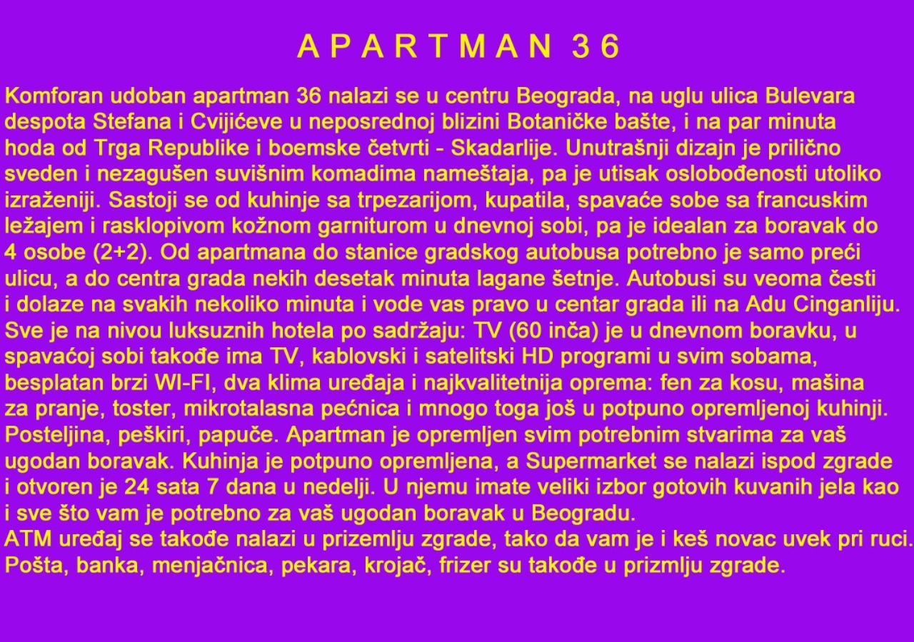 Apartment 36 Belgrado Exterior foto